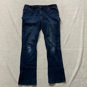 RALPH LAUREN LRL Blue denim jeans modern Boot cut distressed size 12